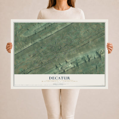 Map of Decatur, Mifflin County, Pennsylvania, 24 x 36 inch unframed archival matte print