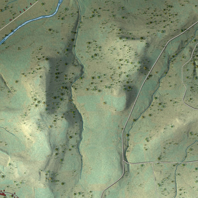 Second close-up of the map of Deerfield, Tioga County, Pennsylvania print showing more streets and buildings