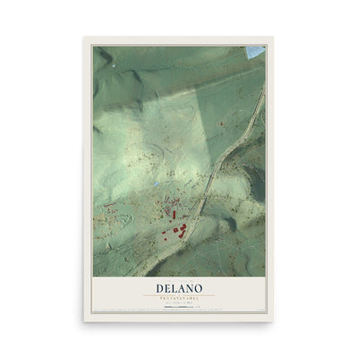 Map of Delano, Pennsylvania, 12 x 18 inch unframed archival matte print
