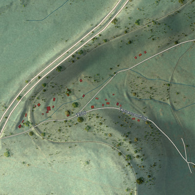 Second close-up of the map of Delano, Pennsylvania print showing more streets and buildings