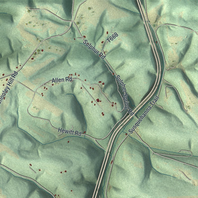 Close-up of the map of Delaware, Northumberland County, Pennsylvania print showing street and building detail
