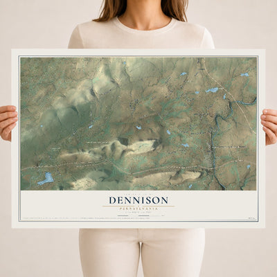 Map of Dennison, Pennsylvania, 18 x 24 inch unframed archival matte print