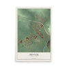 Map of Denver, Pennsylvania, 12 x 18 inch unframed archival matte print