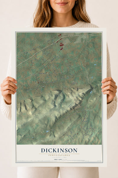 Map of Dickinson, Pennsylvania, 18 x 24 inch unframed archival matte print