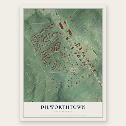 Dilworthtown, Pennsylvania map print, the full design
