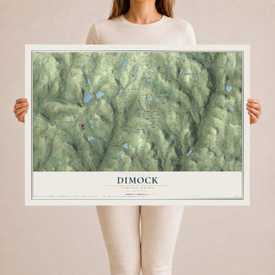 Map of Dimock, Pennsylvania, 24 x 36 inch unframed archival matte print