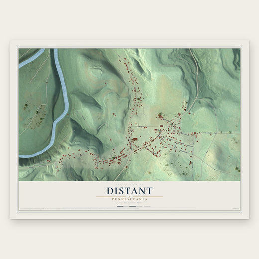 Distant, Pennsylvania map print, the full design