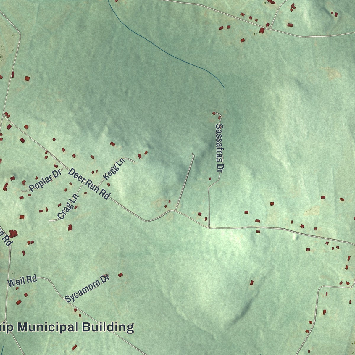 Close-up of the map of District, Pennsylvania print showing street and building detail