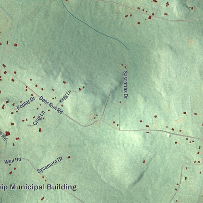 Close-up of the map of District, Pennsylvania print showing street and building detail