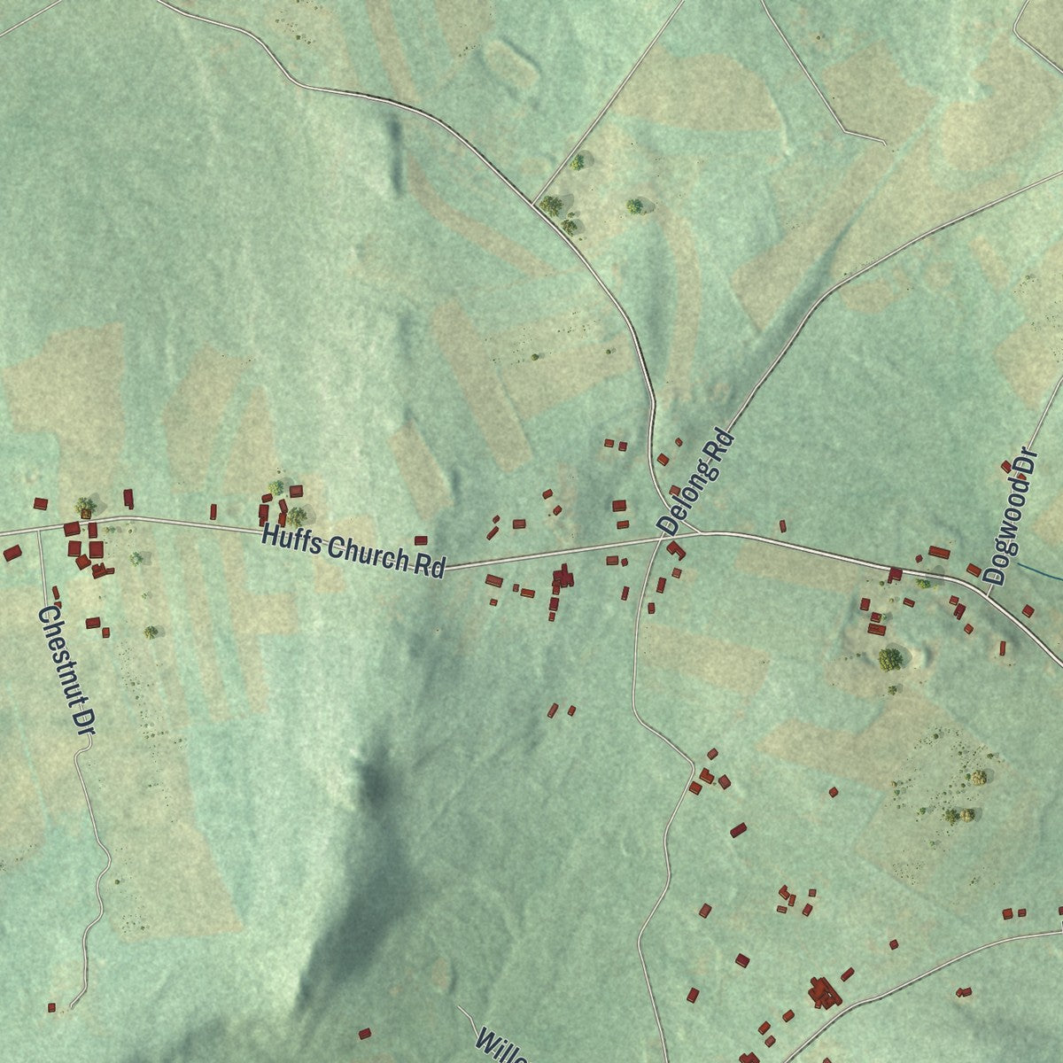 Second close-up of the map of District, Pennsylvania print showing more streets and buildings