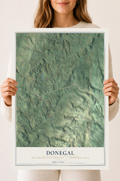 Map of Donegal, Westmoreland County, Pennsylvania, 18 x 24 inch unframed archival matte print