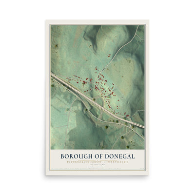 Map of the Borough of Donegal, Westmoreland County, Pennsylvania, 12 x 18 inch unframed archival matte print