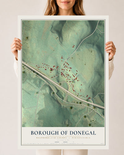 Map of the Borough of Donegal, Westmoreland County, Pennsylvania, 24 x 36 inch unframed archival matte print