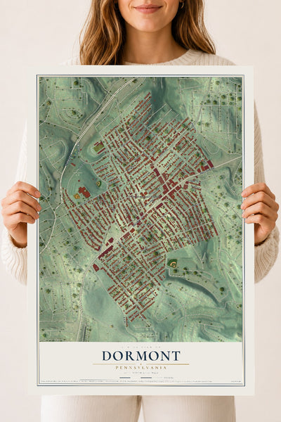 Map of Dormont, Pennsylvania, 18 x 24 inch unframed archival matte print