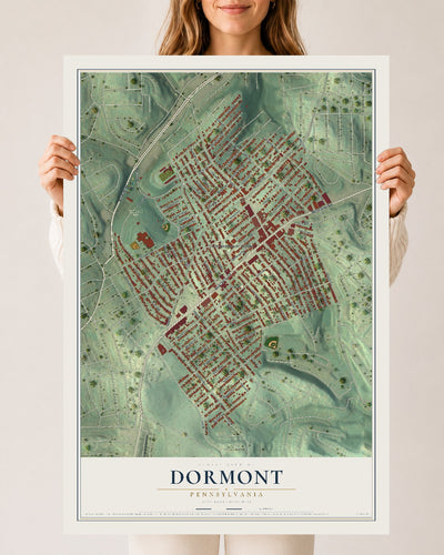 Map of Dormont, Pennsylvania, 24 x 36 inch unframed archival matte print