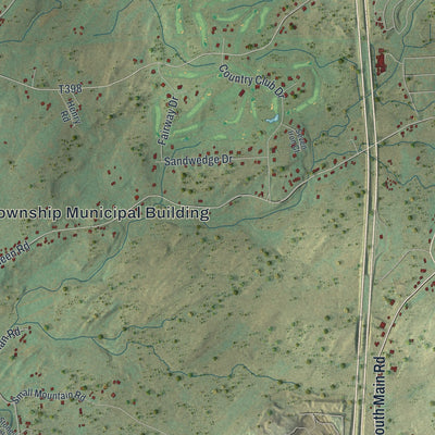 Close-up of the map of Dorrance, Pennsylvania print showing street and building detail