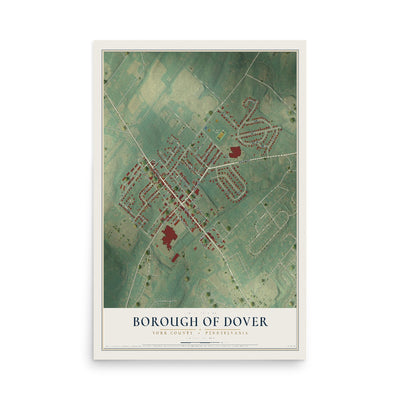 Map of the Borough of Dover, York County, Pennsylvania, 12 x 18 inch unframed archival matte print
