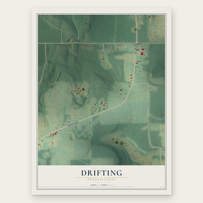 Drifting, Pennsylvania map print, the full design