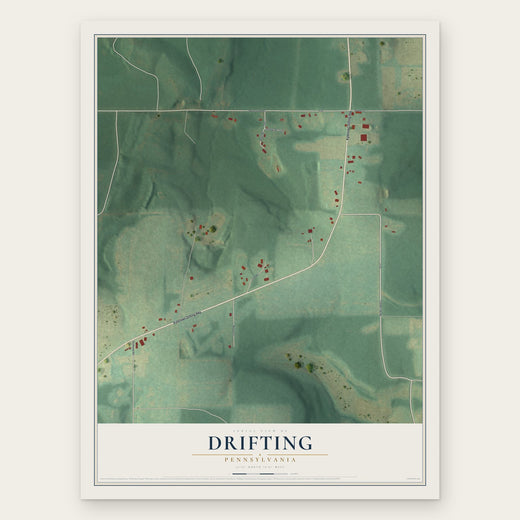 Drifting, Pennsylvania map print, the full design