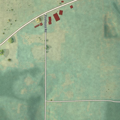 Close-up of the map of Drifting, Pennsylvania print showing street and building detail