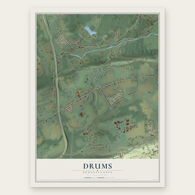 Drums, Pennsylvania map print, the full design