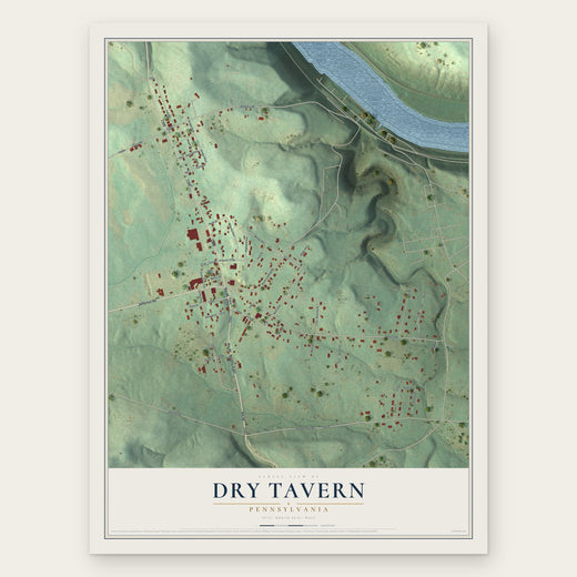 Dry Tavern, Pennsylvania map print, the full design