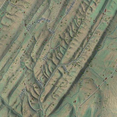 Close-up of the map of Dublin, Huntingdon County, Pennsylvania print showing street and building detail