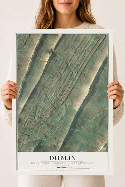 Map of Dublin, Huntingdon County, Pennsylvania, 18 x 24 inch unframed archival matte print