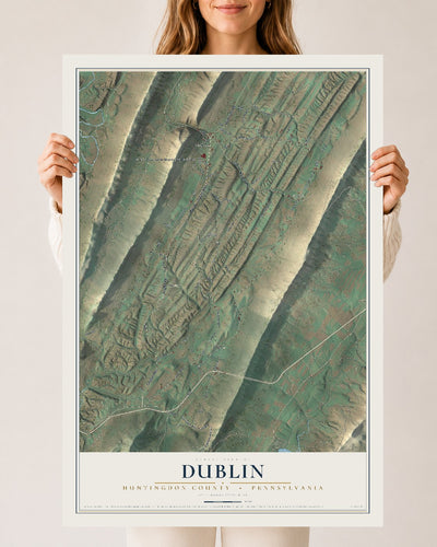 Map of Dublin, Huntingdon County, Pennsylvania, 24 x 36 inch unframed archival matte print