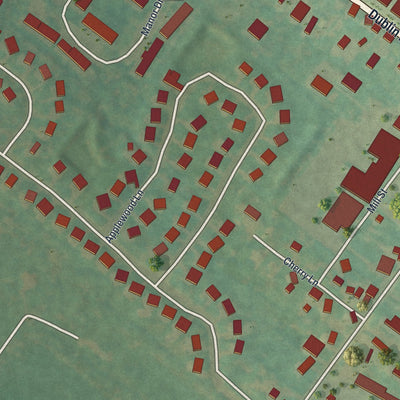 Second close-up of the map of Dublin, Bucks County, Pennsylvania print showing more streets and buildings