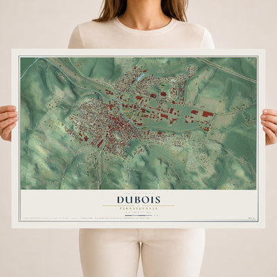 Map of DuBois, Pennsylvania, 18 x 24 inch unframed archival matte print