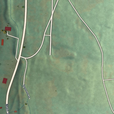 Close-up of the map of Dudley, Pennsylvania print showing street and building detail
