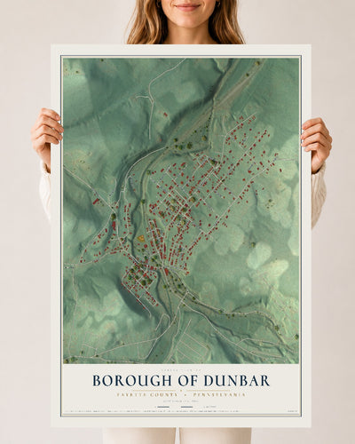 Map of the Borough of Dunbar, Fayette County, Pennsylvania, 24 x 36 inch unframed archival matte print