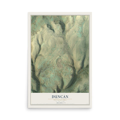 Map of Duncan, Pennsylvania, 12 x 18 inch unframed archival matte print