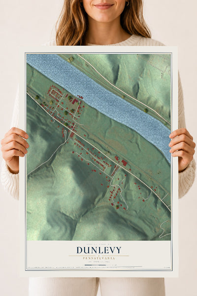 Map of Dunlevy, Pennsylvania, 18 x 24 inch unframed archival matte print
