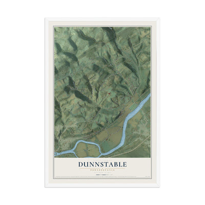 Map of Dunnstable, Pennsylvania, 12 x 18 inch print in a white wood frame
