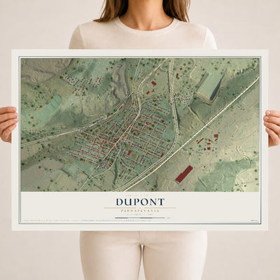 Map of Dupont, Pennsylvania, 18 x 24 inch unframed archival matte print