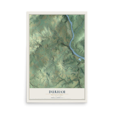 Map of Durham, Pennsylvania, 12 x 18 inch unframed archival matte print