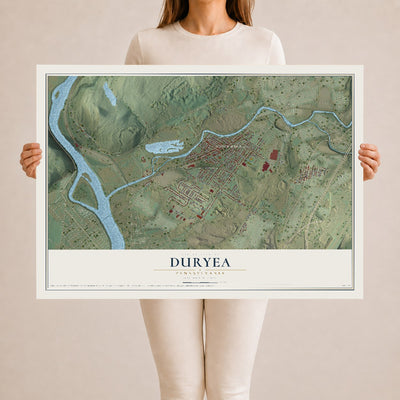 Map of Duryea, Pennsylvania, 24 x 36 inch unframed archival matte print