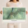 Map of Dushore, Pennsylvania, 12 x 18 inch unframed archival matte print