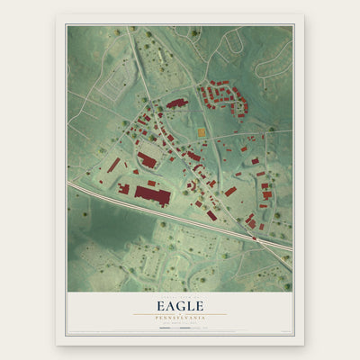 Eagle, Pennsylvania map print, the full design