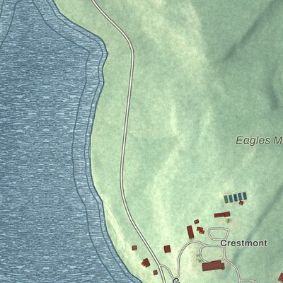 Second close-up of the map of Eagles Mere, Pennsylvania print showing more streets and buildings