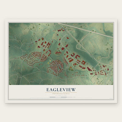 Eagleview, Pennsylvania map print, the full design