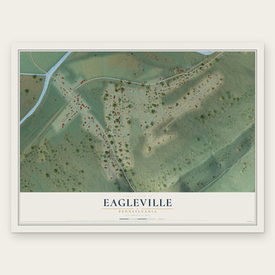 Eagleville, Pennsylvania map print, the full design