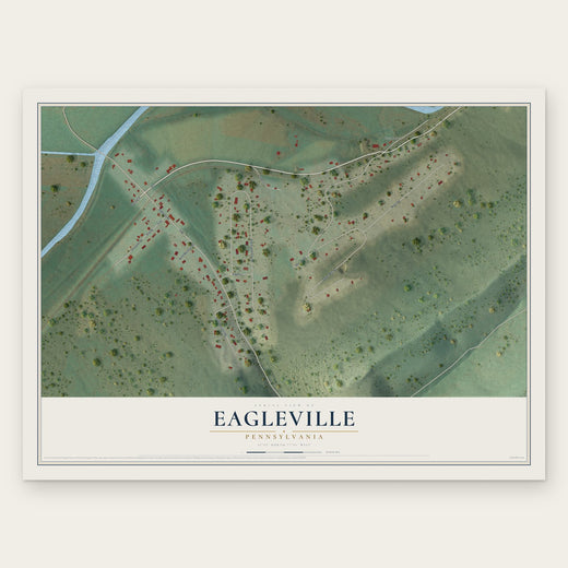 Eagleville, Pennsylvania map print, the full design