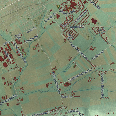 Close-up of the map of Earl, Lancaster County, Pennsylvania print showing street and building detail