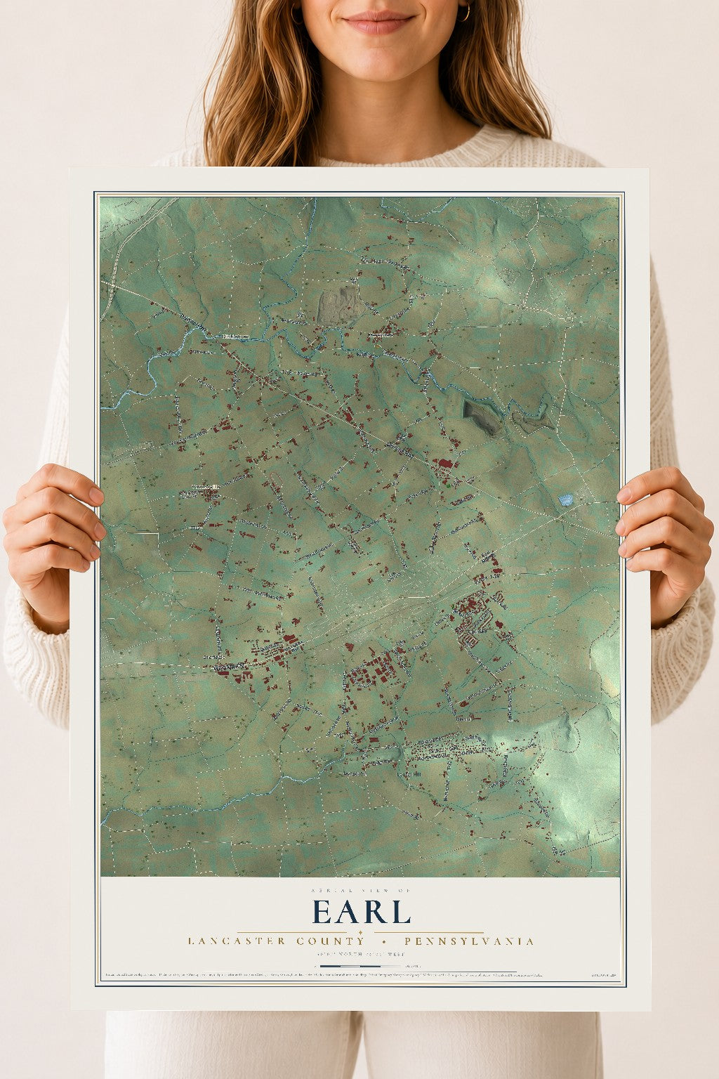 Map of Earl, Lancaster County, Pennsylvania, 18 x 24 inch unframed archival matte print