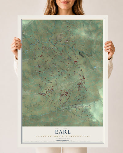Map of Earl, Lancaster County, Pennsylvania, 24 x 36 inch unframed archival matte print