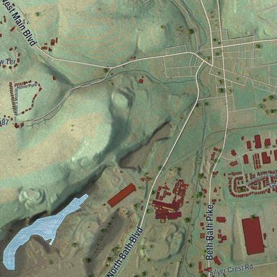 Close-up of the map of East Allen, Pennsylvania print showing street and building detail