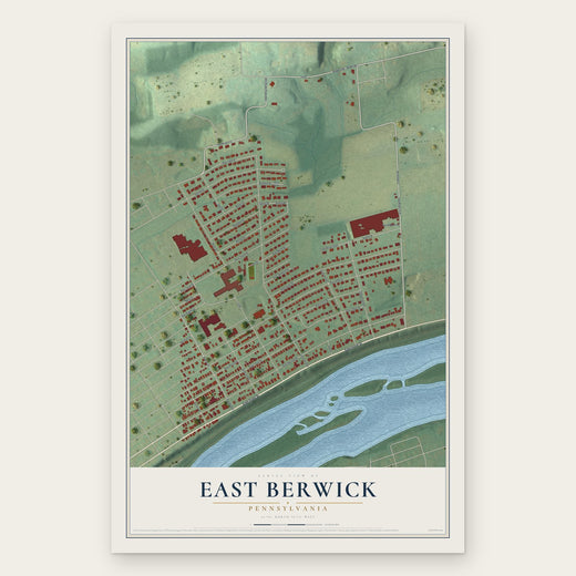 East Berwick, Pennsylvania map print, the full design
